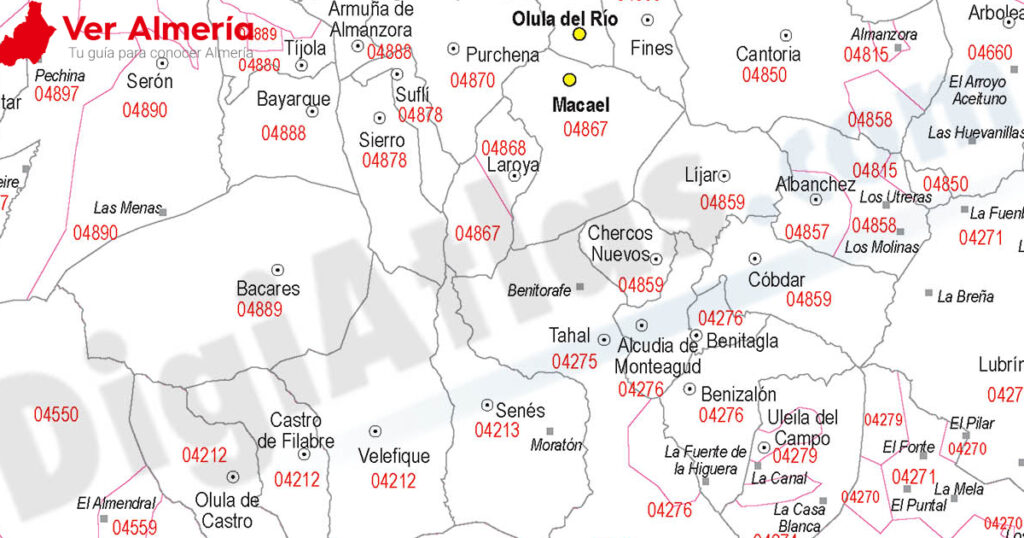 Códigos postales de Almería 3 Códigos de área Almeriense